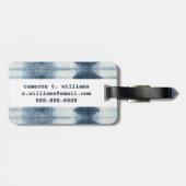 Shibori Indigio Print Bagagelabel (Achterkant horizontaal)