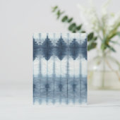 Shibori Indigio Print Briefkaart (Staand voorkant)