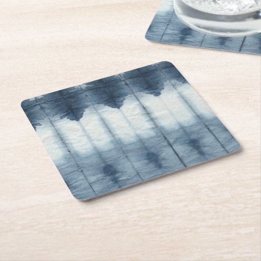 Shibori Indigio Print Kartonnen Onderzetters (Schuin)