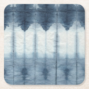 Shibori Indigio Print Kartonnen Onderzetters