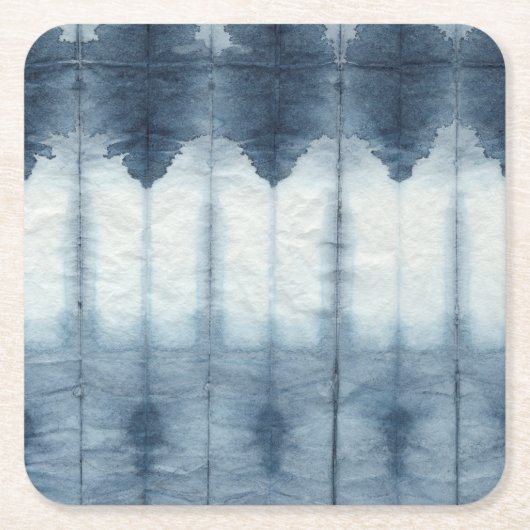 Shibori Indigio Print Kartonnen Onderzetters (Voorkant)