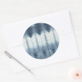 Shibori Indigio Print Ronde Sticker (Envelop)