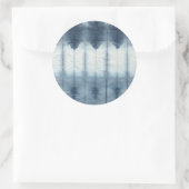 Shibori Indigio Print Ronde Sticker (Tas)