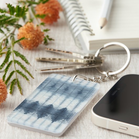Shibori Indigio Print Sleutelhanger (Voorkant Rechts)