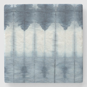 Shibori Indigio Print Stenen Onderzetter
