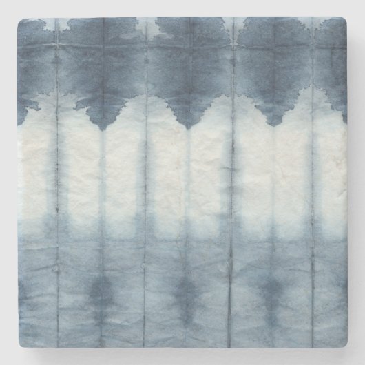 Shibori Indigio Print Stenen Onderzetter (Voorkant)