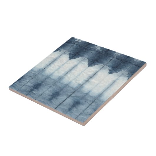Shibori Indigio Print Tegeltje (Zijkant)