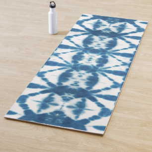Shibori Indigo Blau Tie Dye Draai Patroon Yogamat