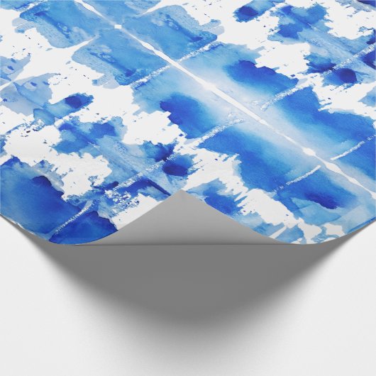 Shibori indigo blue cadeaupapier (Hoek)