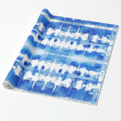 Shibori indigo blue cadeaupapier (Uitgerold)