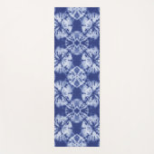 Shibori Indigo Blue Tie Dye Abstract Yogamat (Voorkant)