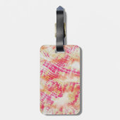 Shibori Pink Oranje Tie Dye Bagagelabel (Achterkant verticaal)