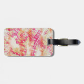 Shibori Pink Oranje Tie Dye Bagagelabel (Achterkant horizontaal)