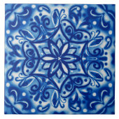 Shibori Snowflake Tegeltje (Voorkant)