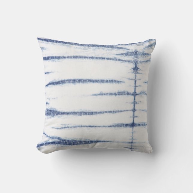 Shibori Stripe, Indigo Newest Kussen (Voorkant)