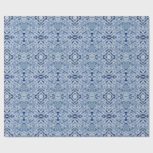 Shibori Tie Dye Blue Cadeaupapier (Vlak)
