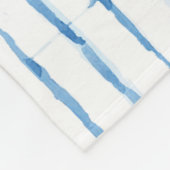 Shibori Tie Dye Blue Line Pattern Fleece Blanket (Hoek)