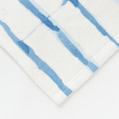 Shibori Tie Dye Blue Line Pattern Fleece Blanket Deken (Hoek)