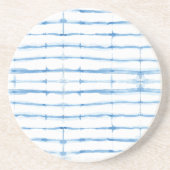 Shibori Tie Dye Blue Line Pattern Onderzetter (Voorkant)