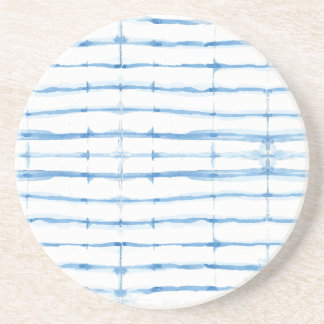 Shibori Tie Dye Blue Line Pattern Onderzetter