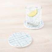 Shibori Tie Dye Blue Line Pattern Onderzetter (Zijkant)