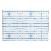 Shibori Tie Dye Blue Line Pattern Pillow Hoesje Kussensloop (Achterkant)