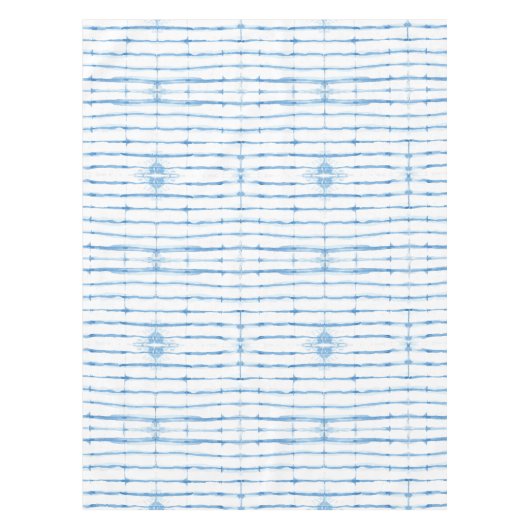 Shibori Tie Dye Blue Line Pattern Tablecloth Tafelkleed (Voorkant)