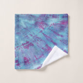 Shibori Tie Dye Blue Paars Boho Bath Bad Handdoek (Wasdoekje)