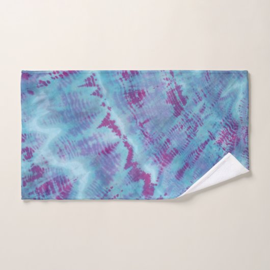 Shibori Tie Dye Blue Paars Boho Bath Bad Handdoek (Handdoek)
