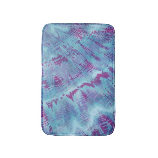 Shibori Tie Dye Blue Paars Pattern Badmat (Voorkant Verticaal)