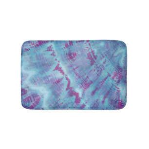 Shibori Tie Dye Blue Paars Pattern Badmat