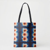 Shibori Tie Dye Fabric Pattern Boho Tote Bag (Voorkant)