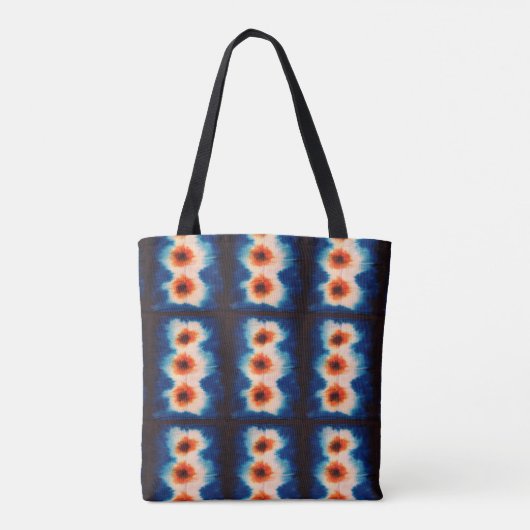Shibori Tie Dye Fabric Pattern Boho Tote Bag (Achterkant)