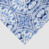 Shibori Tie Dye Indigo Blauw Wit Aziatische Invloe Tissuepapier (Detail)