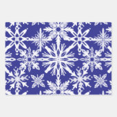 Shibori Tie Dye Indigo Blue Snowflakes Patroon Inpakpapier Vel (Voorkant)