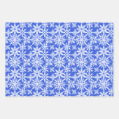 Shibori Tie Dye Indigo Blue Snowflakes Patroon Inpakpapier Vel (Voorkant 3)