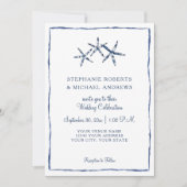 Shibori Tie Dye Indigo Waterverf Zeester Strand Kaart (Voorkant)