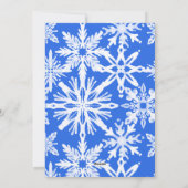 Shibori Tie Dye Royal Blue Snowflakes foto Feestdagenkaart (Achterkant)