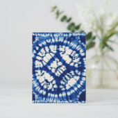 Shibori Tie Dye South Zeeen Indigo Batik Briefkaart (Staand voorkant)
