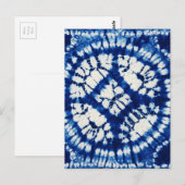 Shibori Tie Dye South Zeeen Indigo Batik Briefkaart (Voorkant / Achterkant)