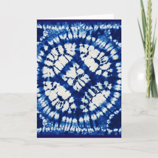 Shibori Tie Dye South Zeeen Indigo Batik Kaart (Voorkant)