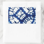 Shibori Tie Dye South Zeeen Indigo Batik Rechthoekige Sticker (Tas)