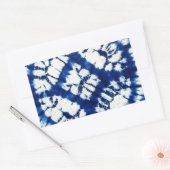 Shibori Tie Dye South Zeeen Indigo Batik Rechthoekige Sticker (Envelop)