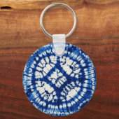 Shibori Tie Dye South Zeeen Indigo Batik Sleutelhanger (Voorkant)
