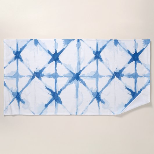 Shibori Tie Dye Triangle Patroonhanddoek Strandlaken (Voorkant)