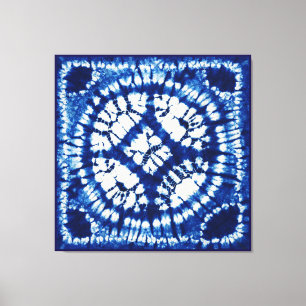 Shibori Tie Dye Zuidzee Indigo Batik Canvas Afdruk