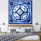 Shibori Tie Dye Zuidzee Indigo Batik Canvas Afdruk (Insitu (Slaapkamer))