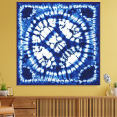 Shibori Tie Dye Zuidzee Indigo Batik Canvas Afdruk (Insitu (Woonkamer))