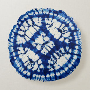 Shibori Tie Dye Zuidzee Indigo Batik Rond Kussen