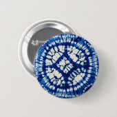 Shibori Tie Dye Zuidzee Indigo Batik Ronde Button 5,7 Cm (Voorkant /achterkant)